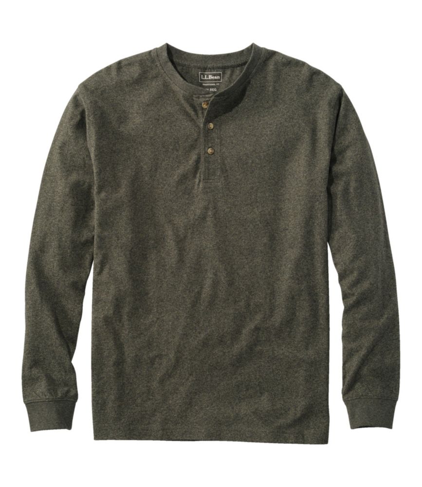 Men's Carefree Unshrinkable Tee, Traditional Fit, Long-Sleeve Henley