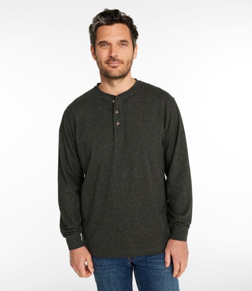 Men's Carefree Unshrinkable Tee, Traditional Fit, Long-Sleeve Henley