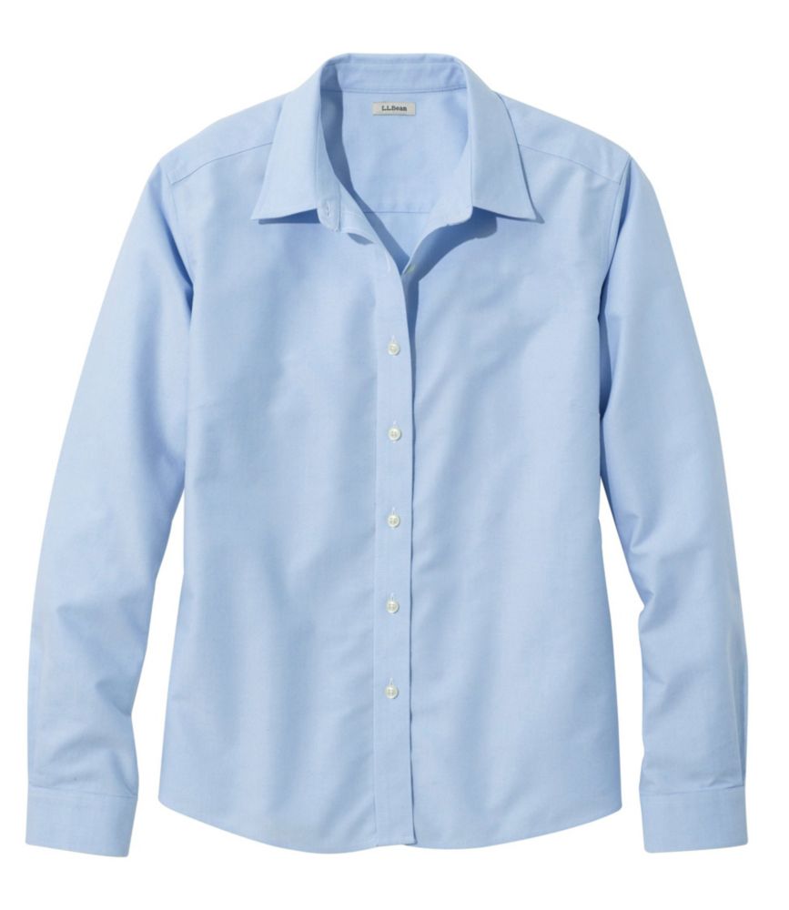 Image of Long-Sleeve Wrinkle Resistant All Cotton Shirt Fit Blue X