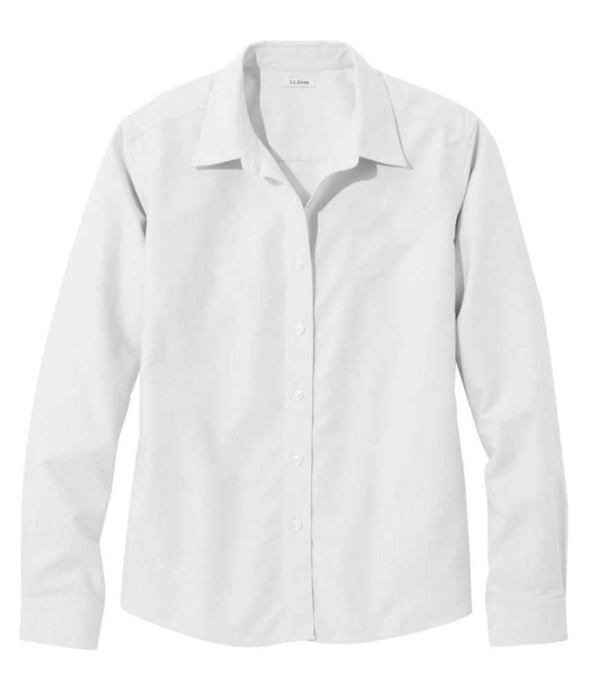 Image of Long-Sleeve Wrinkle Resistant All Cotton Shirt Fit White X