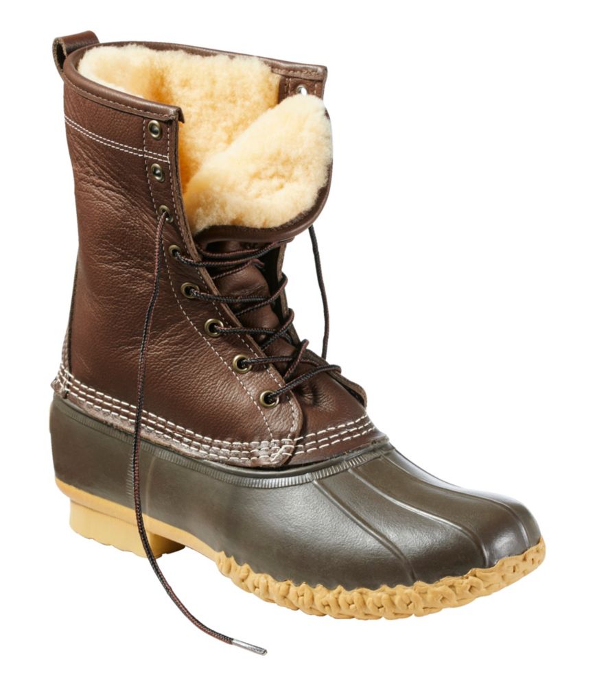 Men's Bean Boots, 10" Shearling-Lined, Brown/Brown, small image number 6