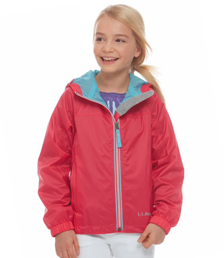 BINIDUCKLING Girl Jacket Hooded Windbreaker Waterproof Zip Up Button Outwear Kid Rain Coat 