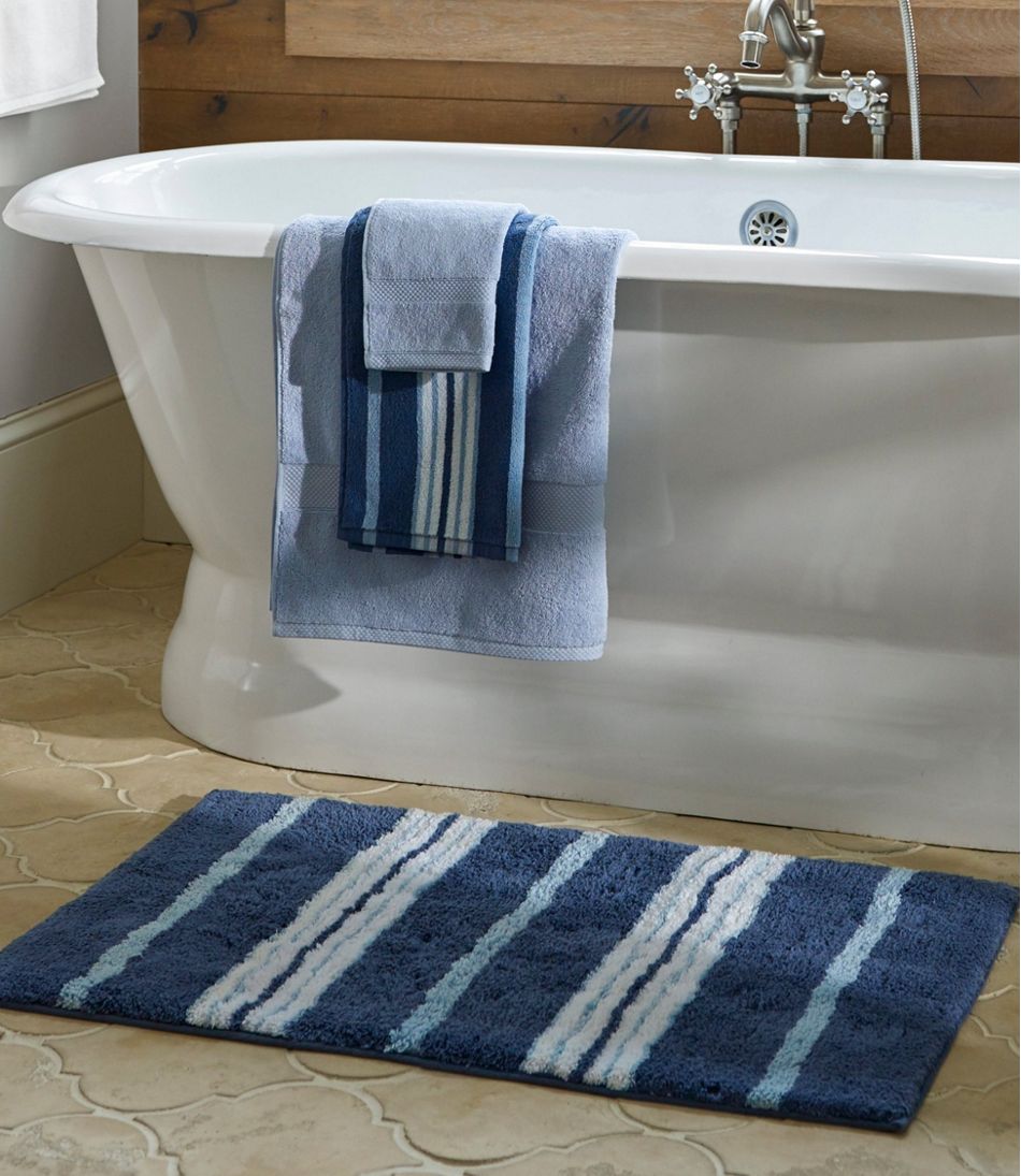 Premium Cotton Bath Mat Multistripe, Bathroom Rugs And Towels
