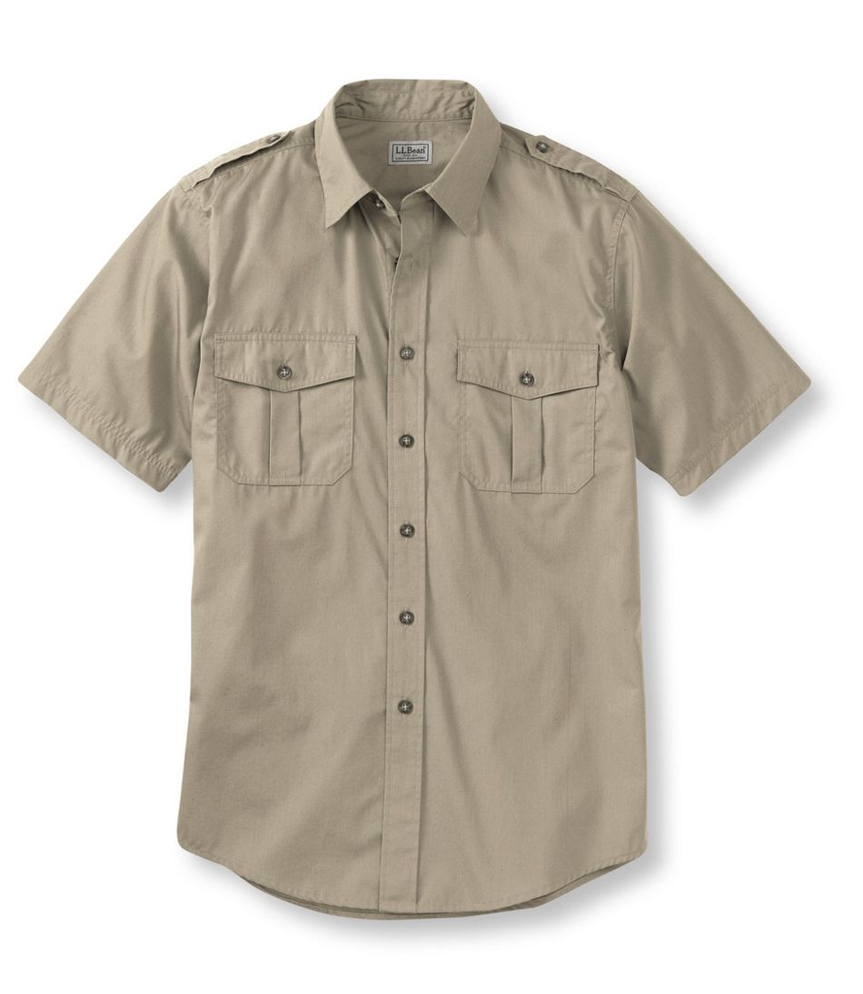 Men's Cotton Poplin Field Shirt, Short-Sleeve