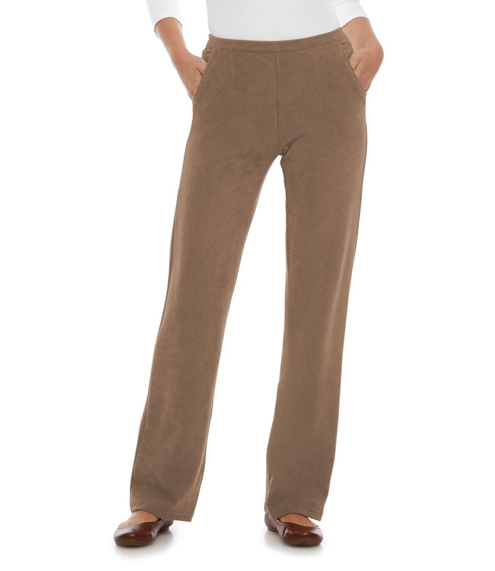 IcassE Women Composite Fleece-Lined Thick Corduroy Pants Plus Size