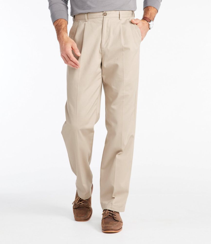 Men's Wrinkle-Free Double L® Chinos, Natural Fit, Hidden Comfort, Pleated