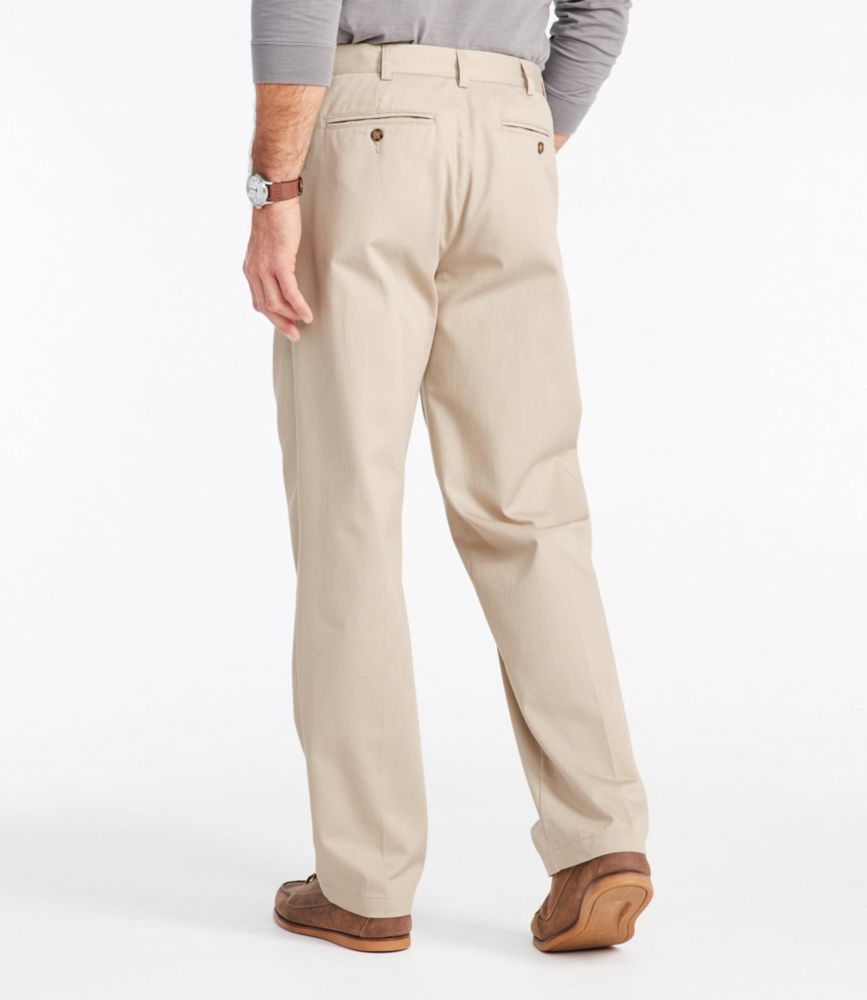 Men's Wrinkle-Free Double L® Chinos, Natural Fit, Hidden Comfort, Pleated, Carbon Navy, small image number 3