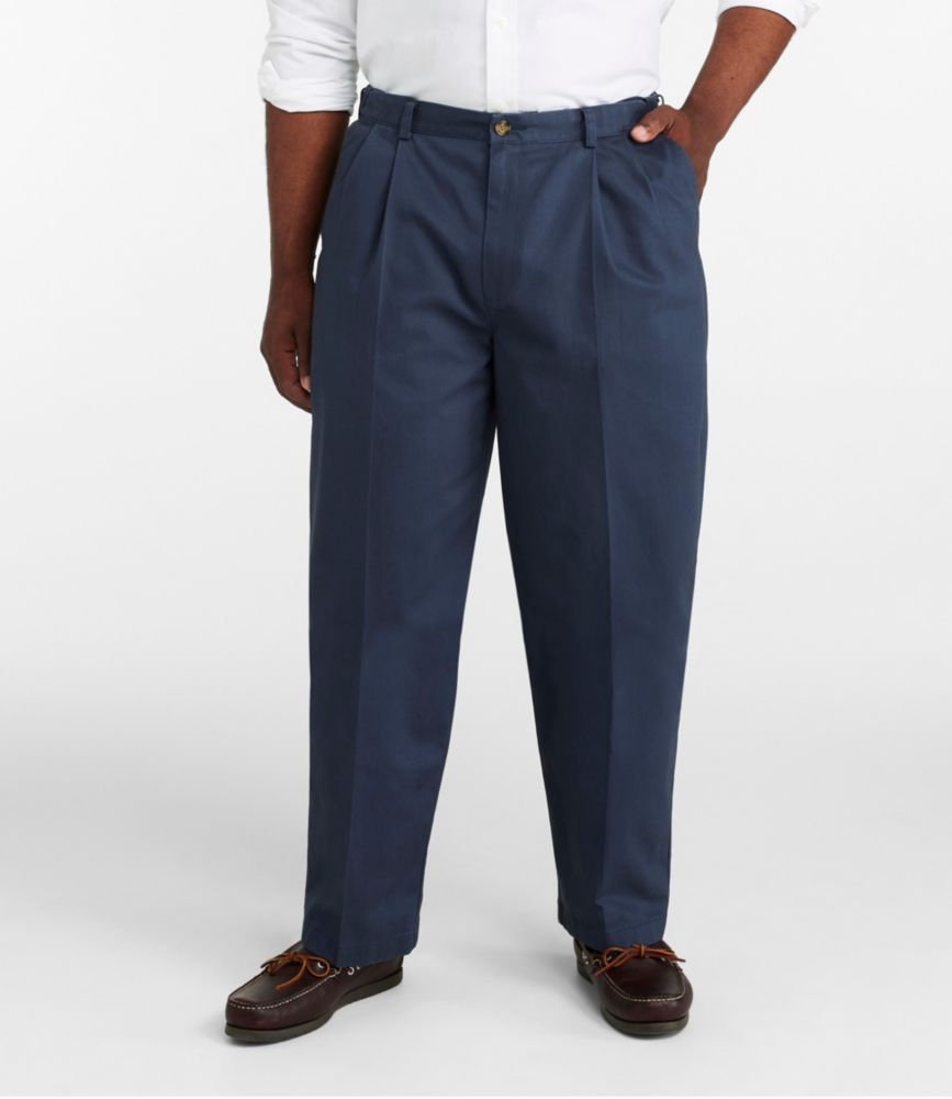 Men's Wrinkle-Free Double L® Chinos, Natural Fit, Hidden Comfort, Pleated, Carbon Navy, small image number 5