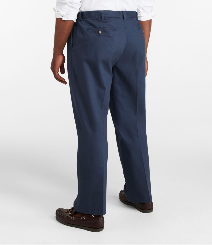 Men's Wrinkle-Free Double L® Chinos, Natural Fit, Hidden Comfort, Pleated, Carbon Navy, small image number 6