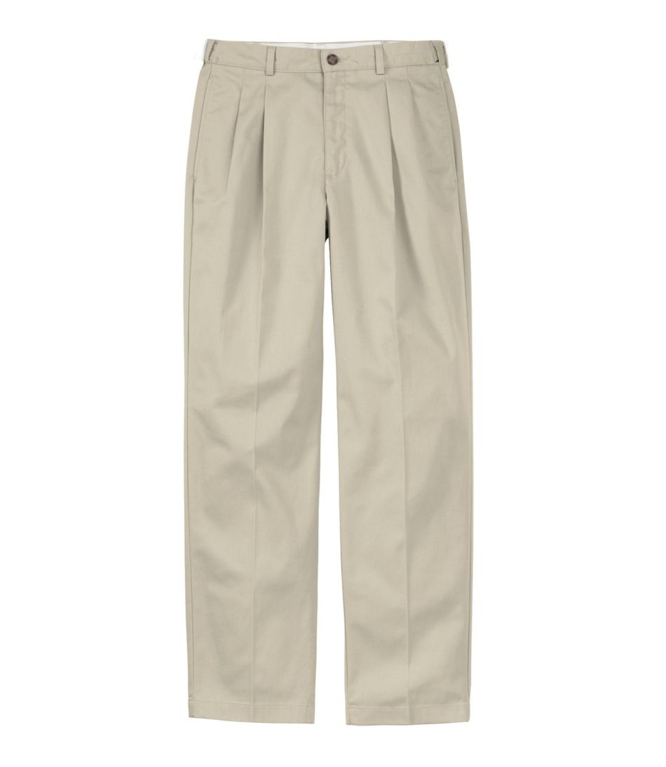 Men's Wrinkle-Free Double L Chinos, Natural Fit Hidden Comfort Pleated ...