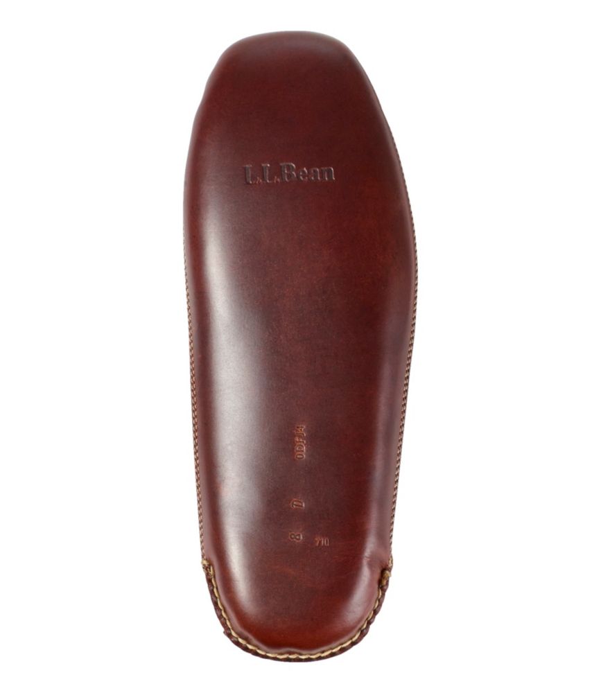 Men's Bison Double-Sole Slippers, Leather-Lined, Raisin, small image number 5