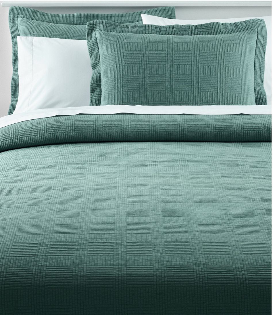 Fieldcrest Matelasse Coverlet Full/Queen Bed Quilt Navy Blue Diamond 100% Cotton 