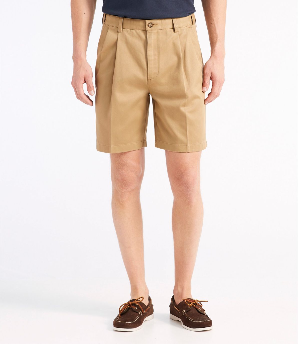 Men's Wrinkle-Free Double L® Chino Shorts, Natural Fit Pleated Hidden Comfort 8" Inseam