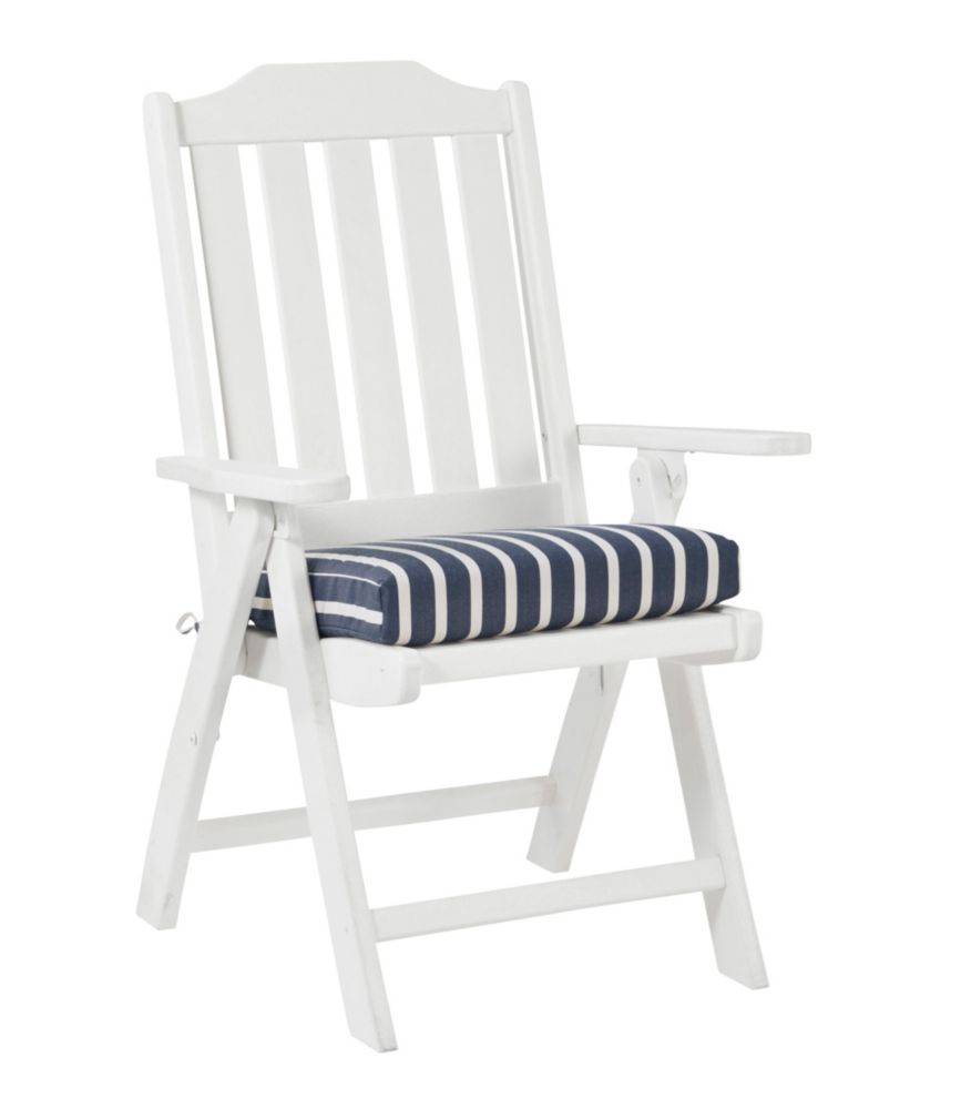 Casco Bay Cushion for All-Weather Armless/Folding Chair, Stripe, Navy/Natural, small image number 1