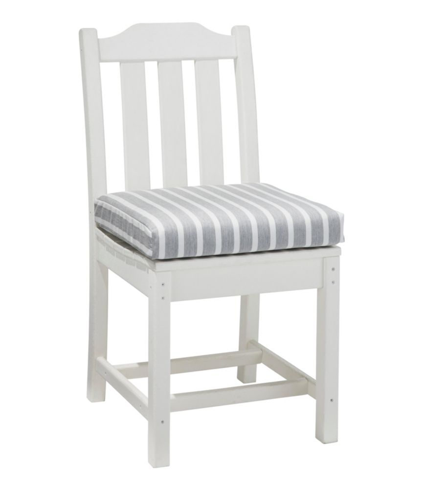 Casco Bay Cushion for All-Weather Armless/Folding Chair, Stripe, Gray/White, small image number 1