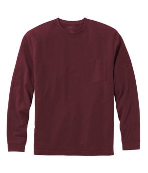 Men's Carefree Unshrinkable Tee with Pocket, Traditional Fit, Long-Sleeve