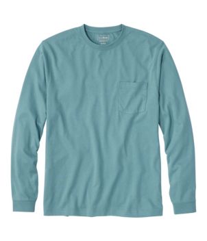 Men's Carefree Unshrinkable Tee with Pocket, Traditional Fit, Long-Sleeve