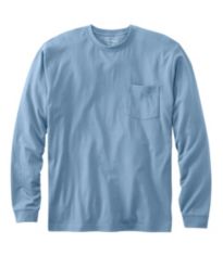 L.L.Bean Carefree Unshrinkable T Shirt Without Pocket Long Sleeve Men's Regular Delta Blue / S