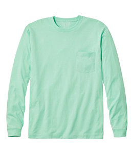 Men's Carefree Unshrinkable Tee with Pocket, Traditional Fit Long Sleeve