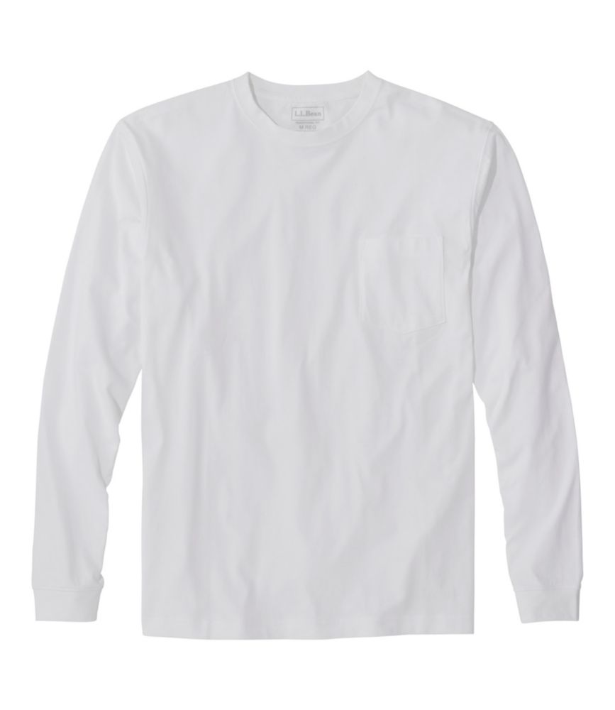 Men's Carefree Unshrinkable Tee with Pocket, Traditional Fit, Long-Sleeve