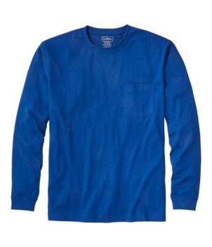 Men's Carefree Unshrinkable Tee with Pocket, Traditional Fit Long Sleeve