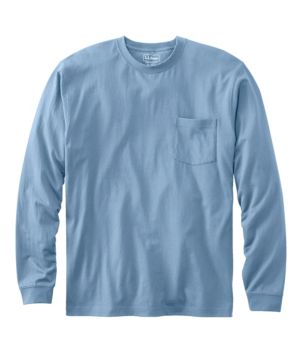 Men's Carefree Unshrinkable Tee with Pocket, Traditional Fit, Long-Sleeve