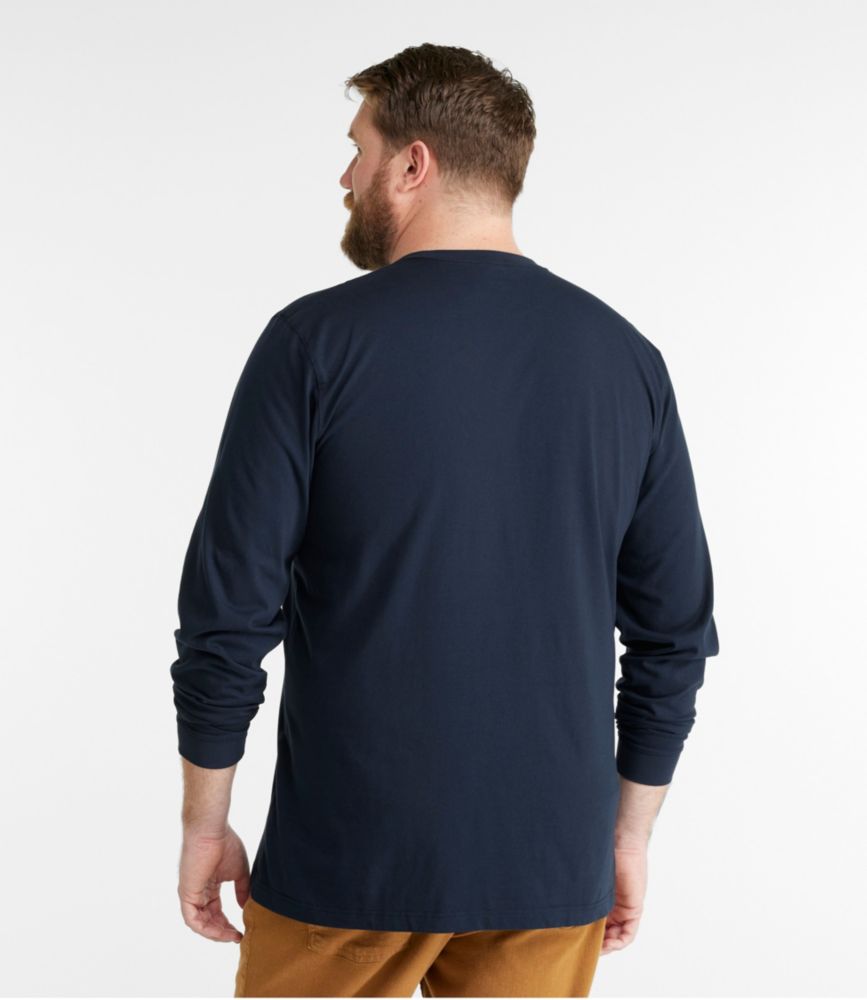 Men's Carefree Unshrinkable Tee with Pocket, Traditional Fit, Long-Sleeve