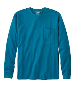 Men's Carefree Unshrinkable Tee with Pocket, Traditional Fit Long Sleeve
