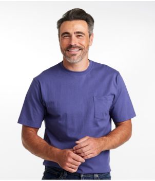 Men's Carefree Unshrinkable Tee with Pocket, Traditional Fit