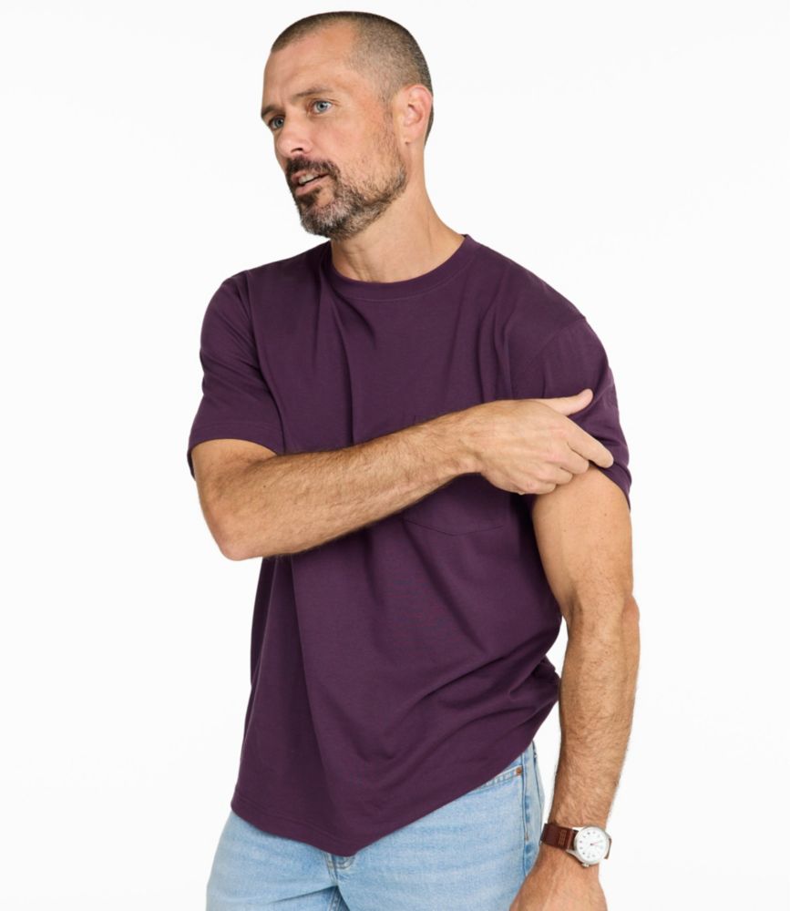Men's Carefree Unshrinkable Tee with Pocket, Traditional Fit, Charcoal Heather, small image number 9