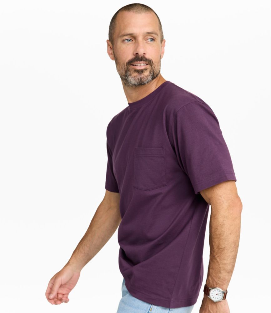 Men's Carefree Unshrinkable Tee with Pocket, Traditional Fit, Charcoal Heather, small image number 10