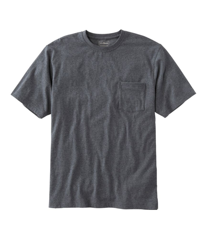 Men's Carefree Unshrinkable Tee with Pocket, Traditional Fit, Charcoal Heather, small image number 1