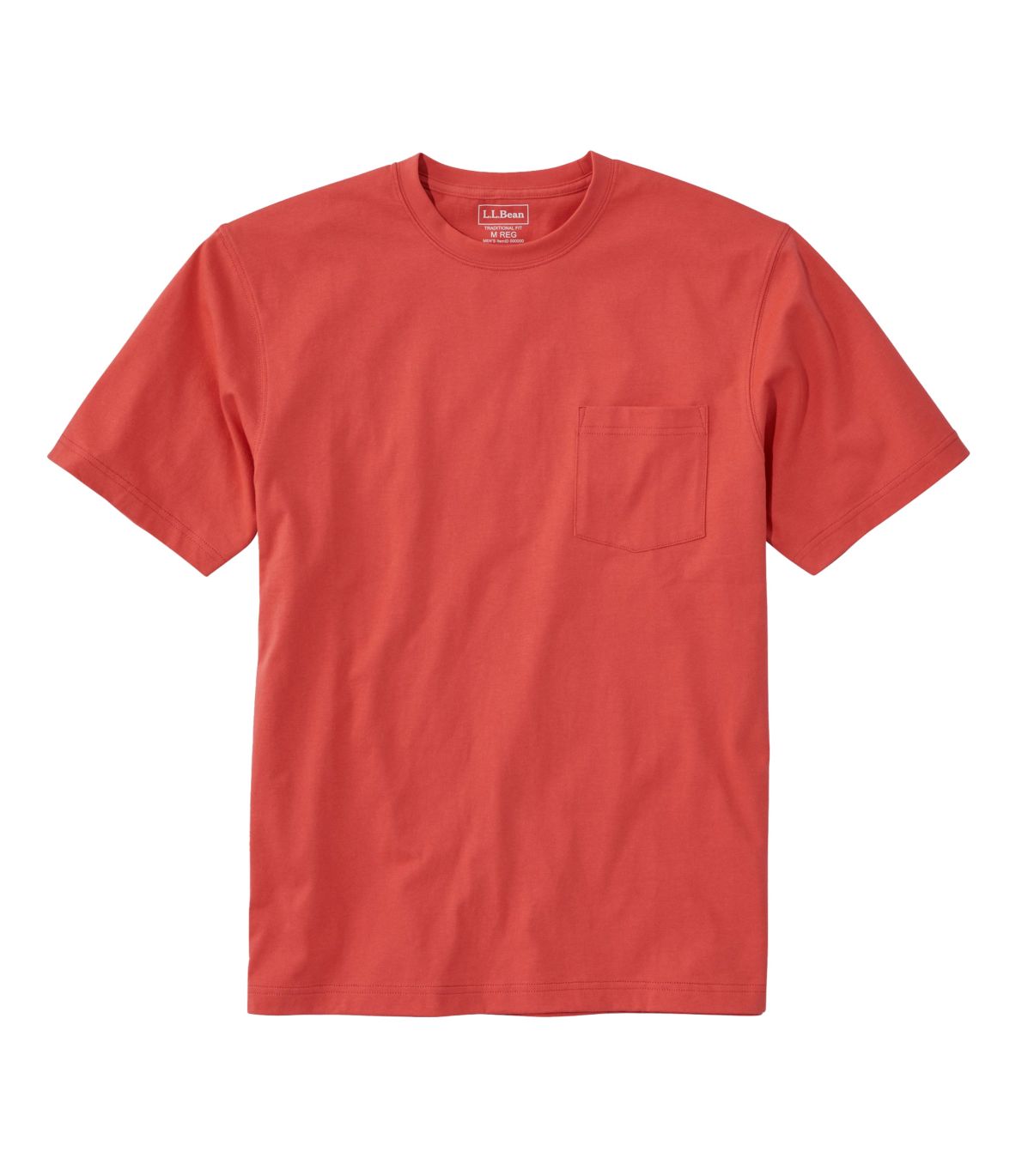 Men's Carefree Unshrinkable Tee with Pocket, Traditional Fit