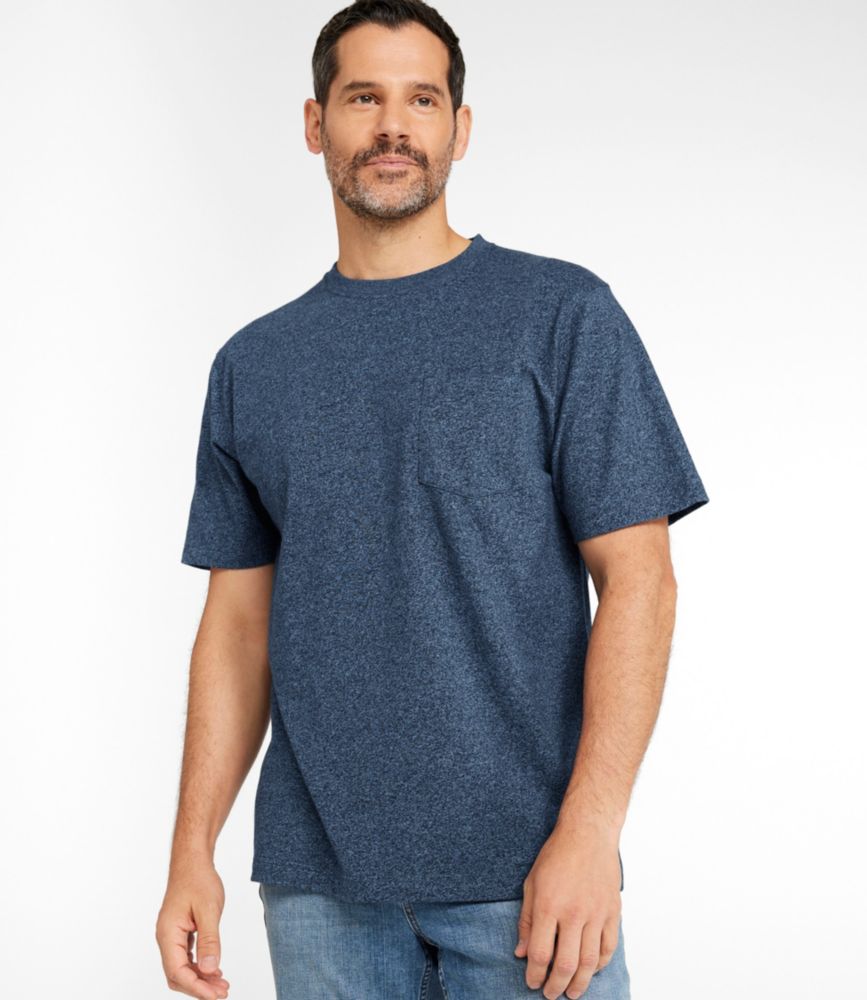 Men's Carefree Unshrinkable Tee with Pocket, Traditional Fit