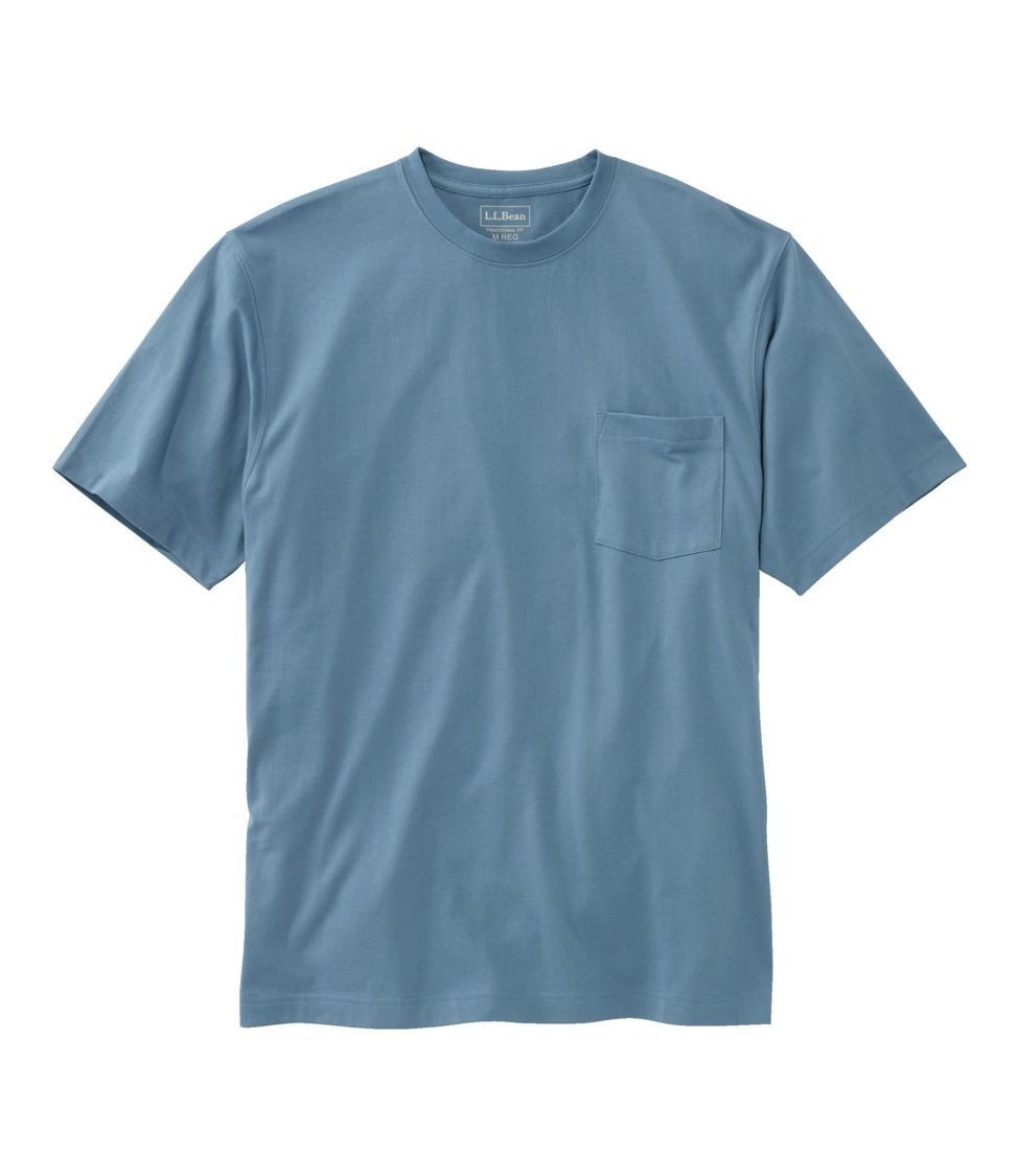 Men's Carefree Unshrinkable Tee with Pocket, Traditional Fit at