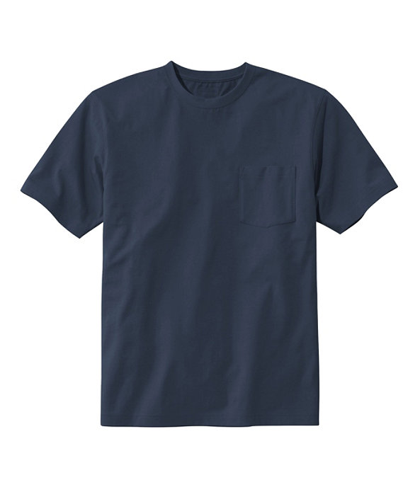 Men's Carefree Unshrinkable Shirt with Pocket, Navy Blue, large image number 0