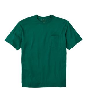 Men's Carefree Unshrinkable Tee with Pocket, Traditional Fit