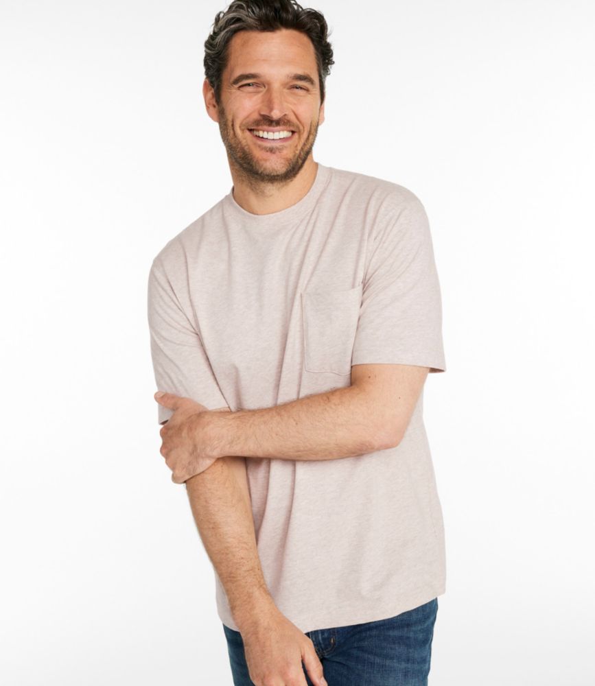 Men's Carefree Unshrinkable Tee with Pocket, Traditional Fit