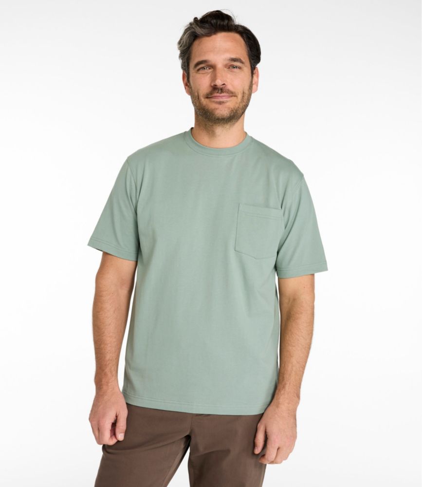 Men's Carefree Unshrinkable Tee with Pocket, Traditional Fit