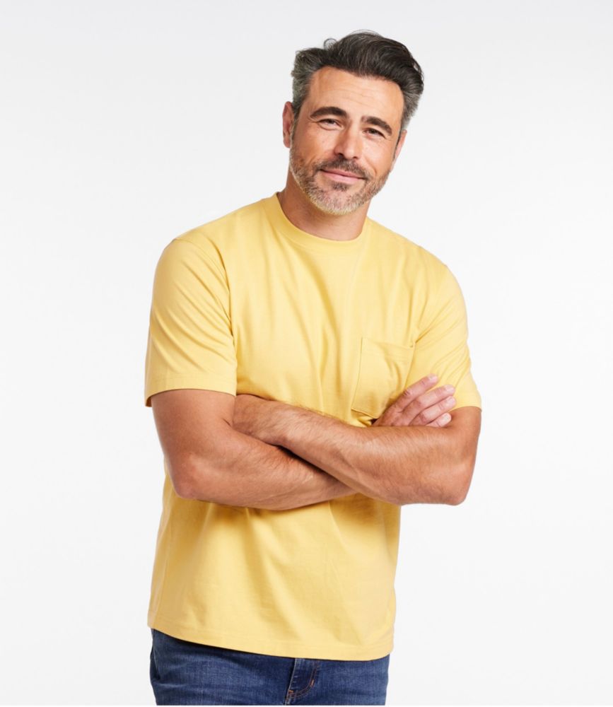 Men's Carefree Unshrinkable Tee with Pocket, Traditional Fit