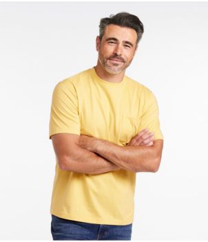Men's Carefree Unshrinkable Tee with Pocket, Traditional Fit
