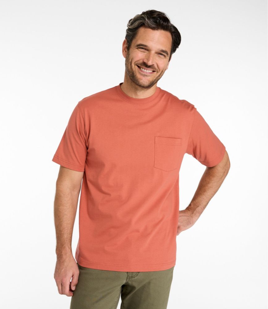 Men's Carefree Unshrinkable Tee with Pocket, Traditional Fit