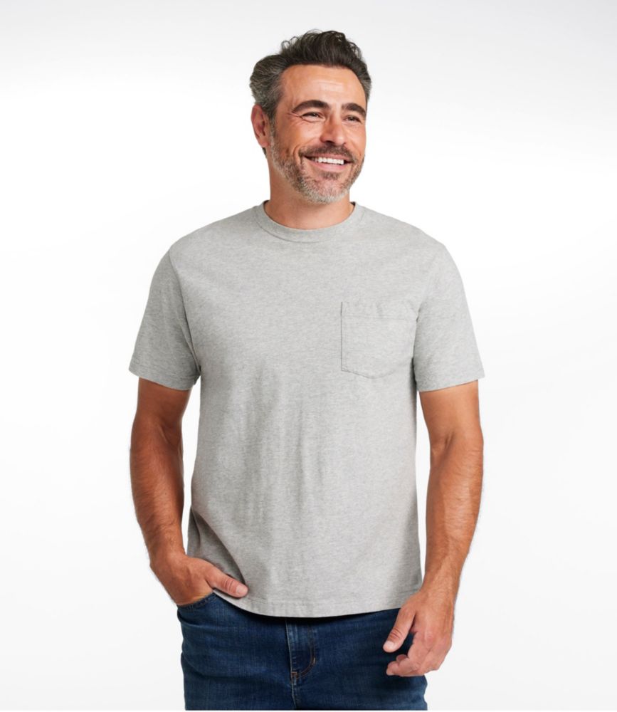Men's Carefree Unshrinkable Tee with Pocket, Traditional Fit