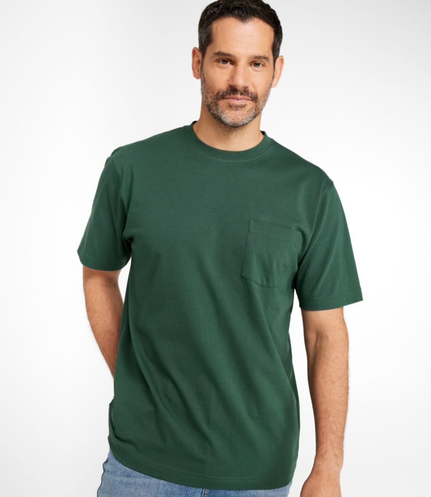 Men's Carefree Unshrinkable Tee with Pocket, Traditional Fit