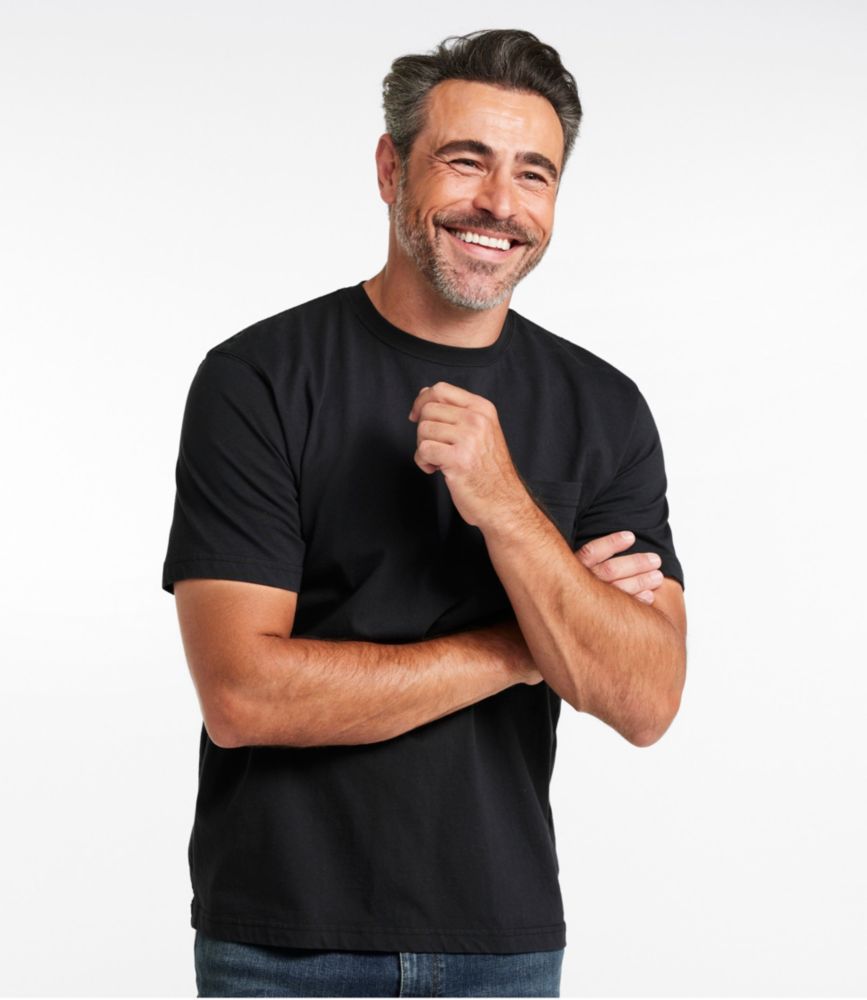 Men's Carefree Unshrinkable Tee with Pocket, Traditional Fit