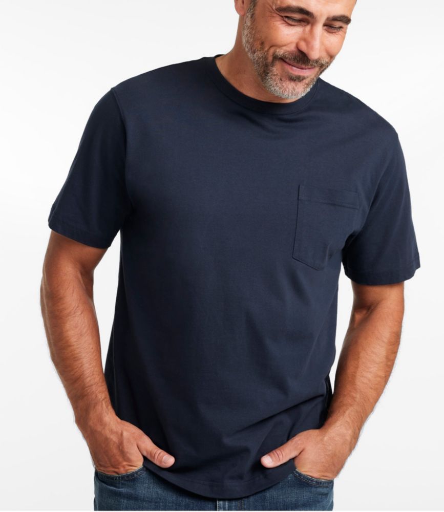 Men's Carefree Unshrinkable Tee with Pocket, Traditional Fit