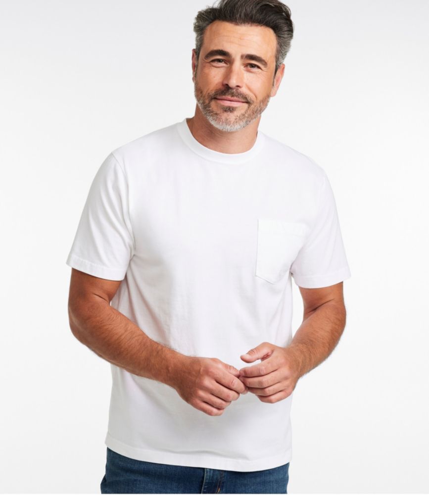 Men's Carefree Unshrinkable Tee with Pocket, Traditional Fit