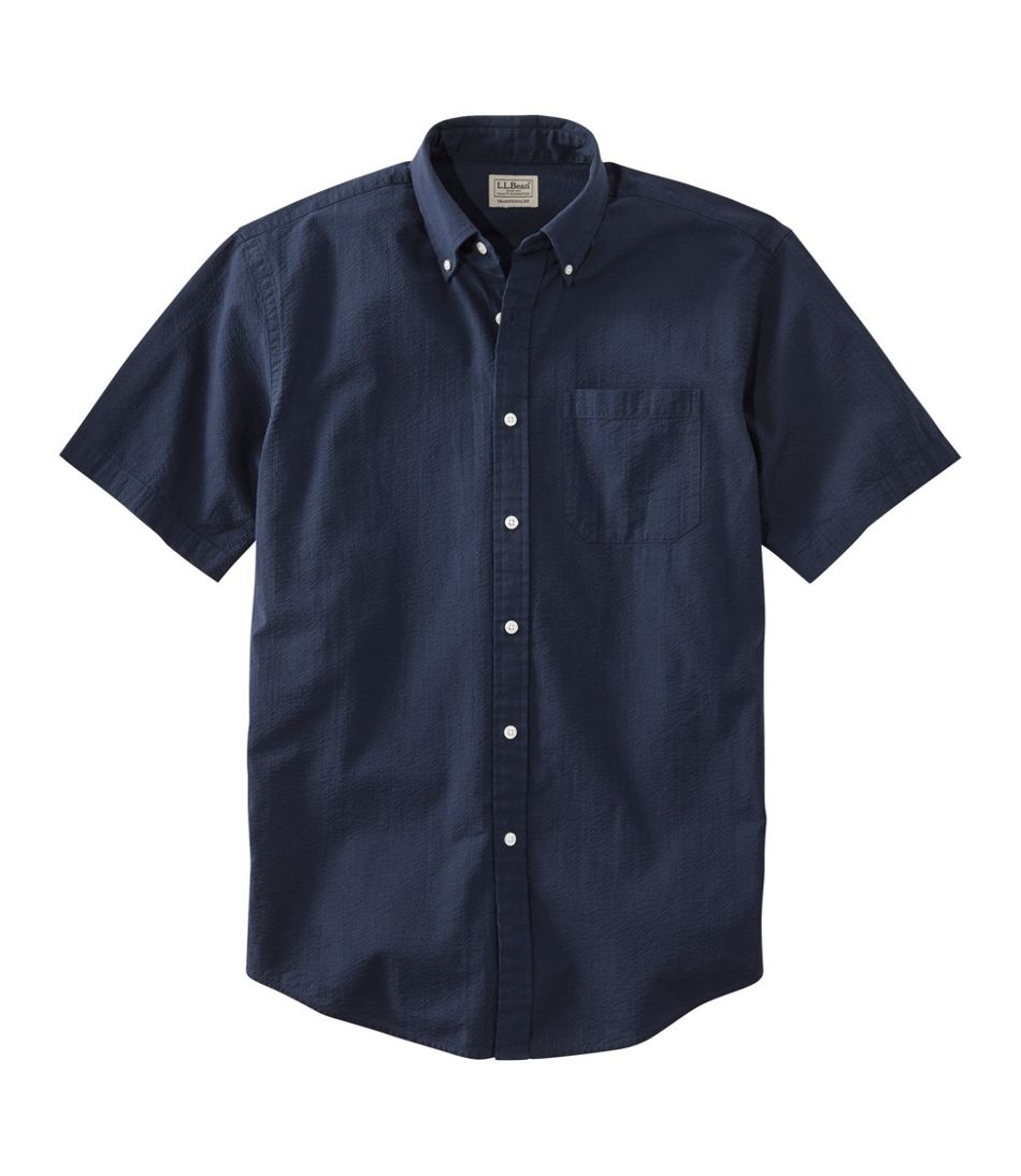 Men's Seersucker Shirt, Traditional Fit Short-Sleeve Stripe