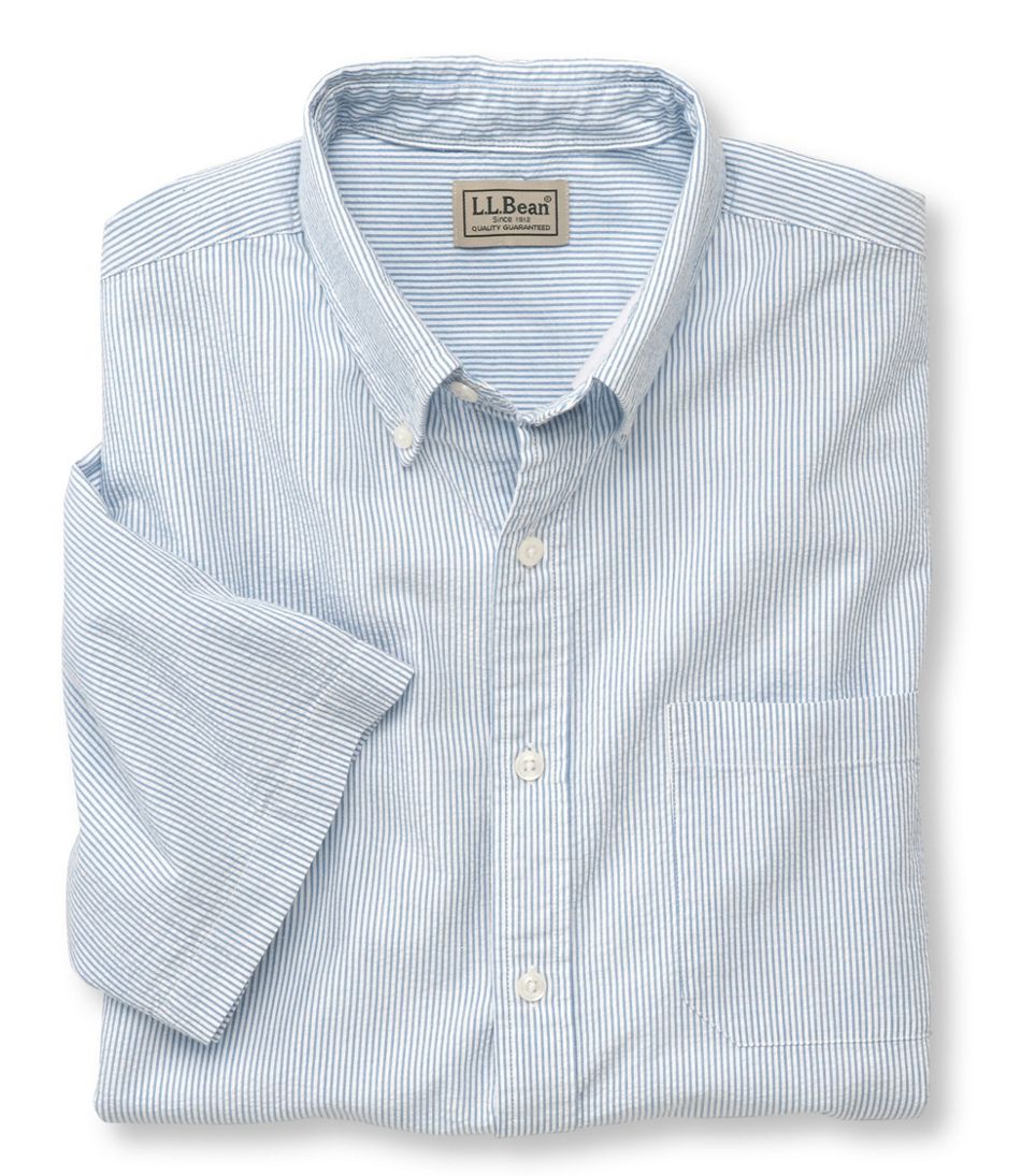 Men's Seersucker Shirt, Traditional Fit Short-Sleeve Stripe