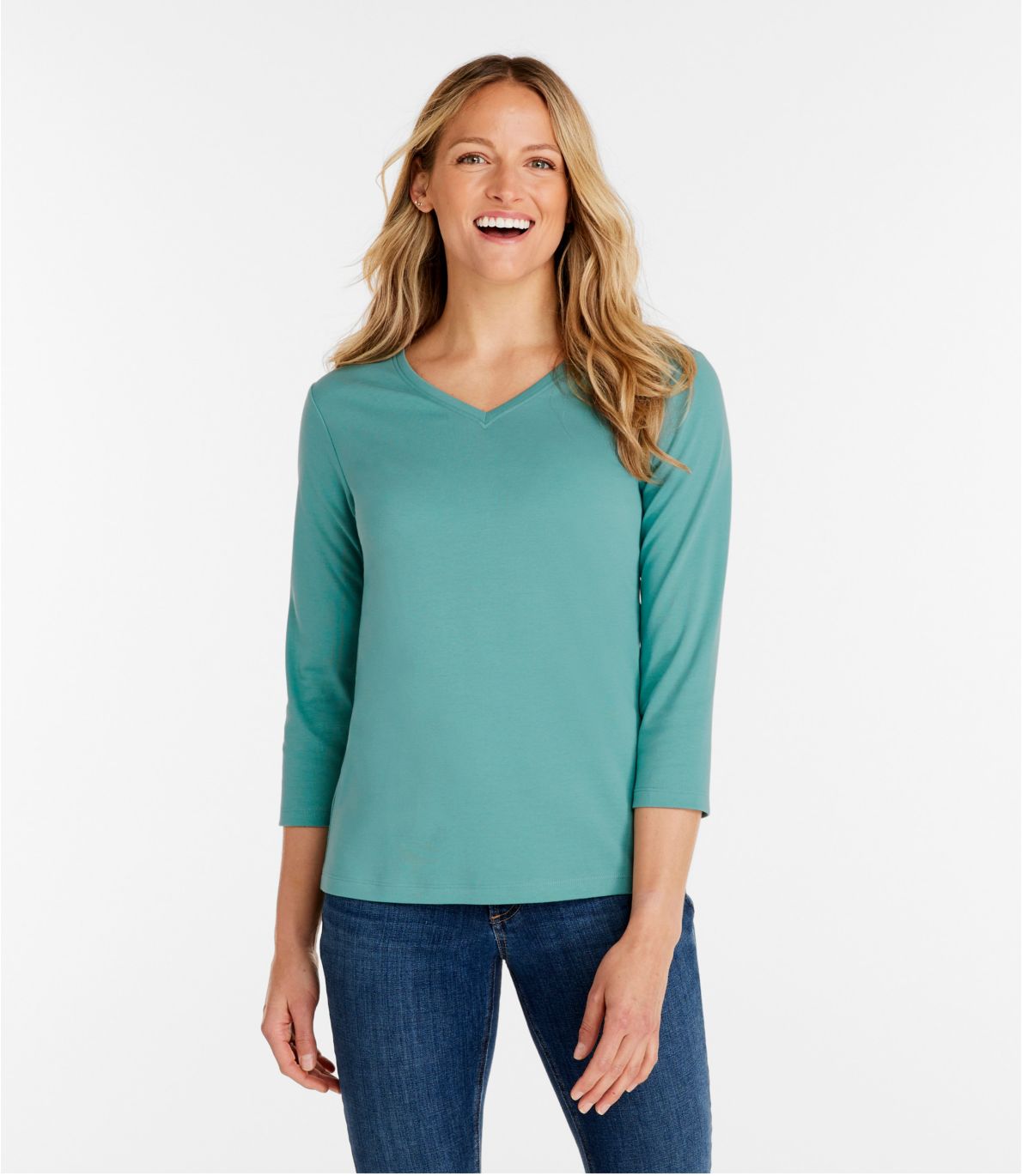 Women's L.L.Bean VNeck, ThreeQuarterSleeve at L.L. Bean